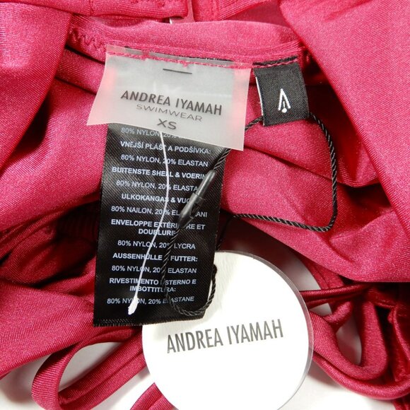 ANDREA IYAMAH Roba Ruched One Piece Swimsuit Size XS Ruby Pink NEW $225 - Picture 5 of 8